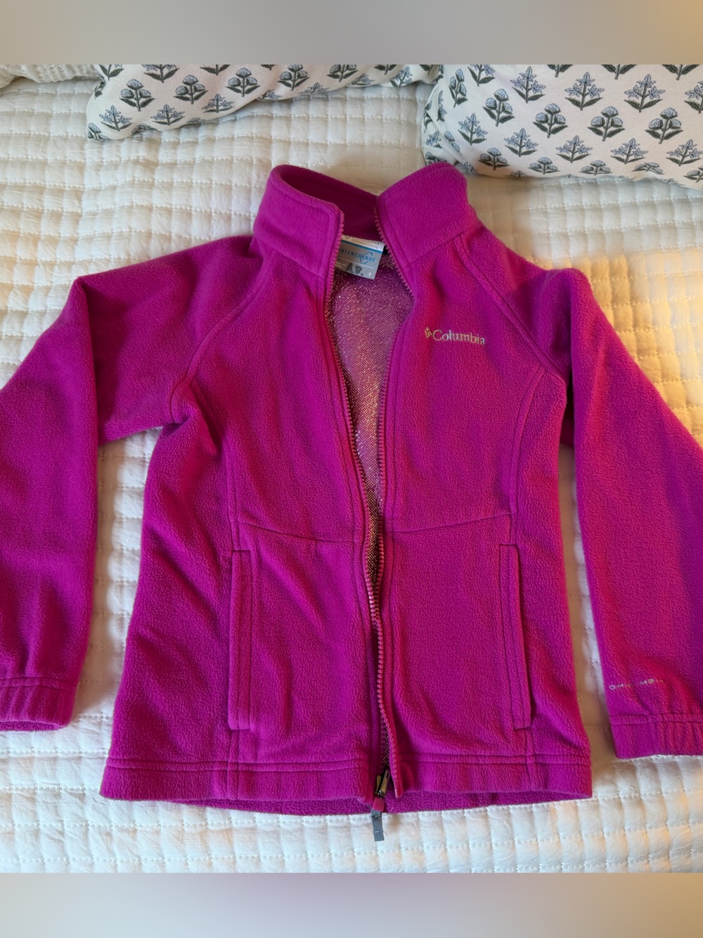 Columbia Girls' Magenta Full-Zip Fleece Jacket Size S